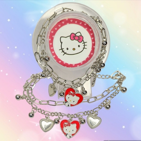 ♡Sanrio Hello Kitty Charm Bracelet Silver Plated Fashion Jewelry - Picture 2 of 3